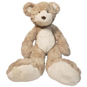 mudpie Teddy Bear Lg Feet 20" Tall Very Soft Tan Brown and Cream Sewn Eyes Nose